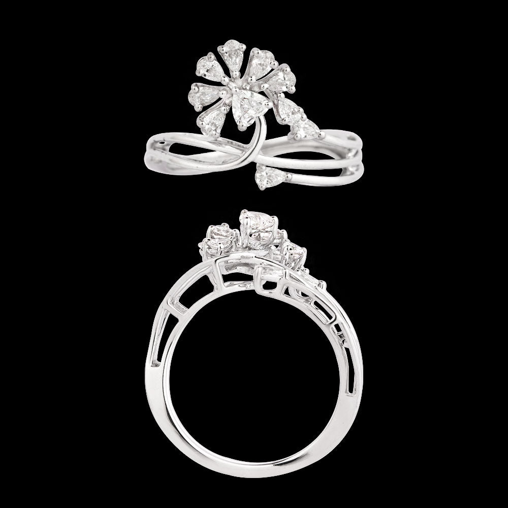 18K White Gold Diamond Ring - 0.5ct VVS-VS-EF
