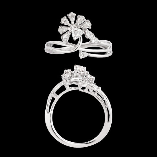 18K White Gold Diamond Ring - 0.5ct VVS-VS-EF