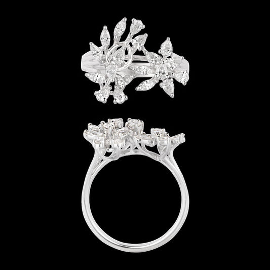 18K White Gold Diamond Ring - 0.87ct VVS-EF