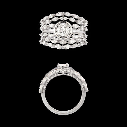 18K White Gold Diamond Ring - 1.753ct VVS-EF