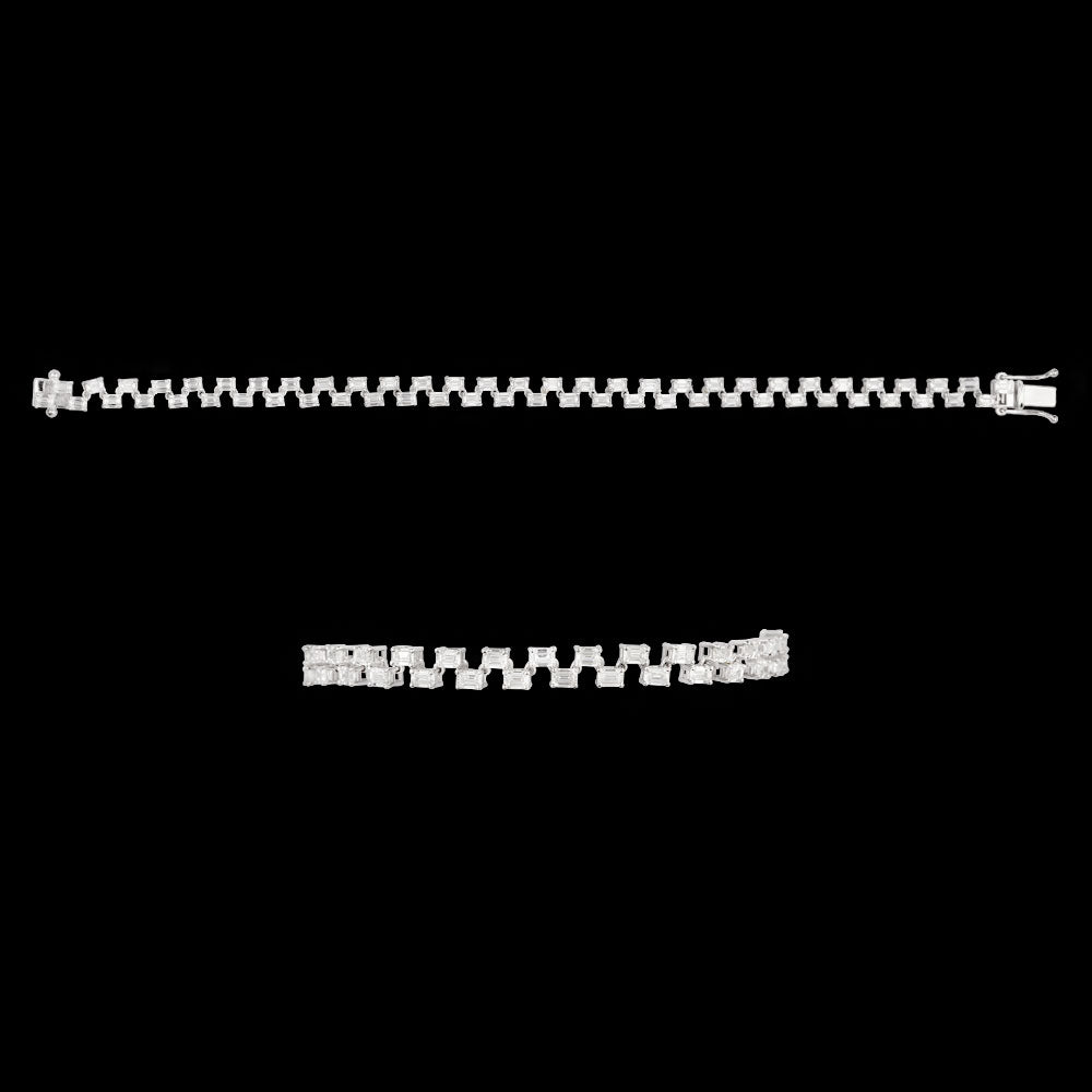 18K White Gold Diamond Bracelet - 6.015ct VVS-EF