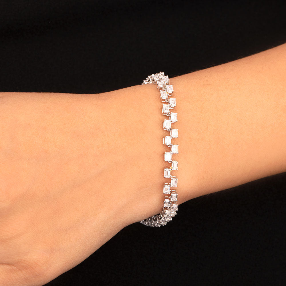 18K White Gold Diamond Bracelet - 6.015ct VVS-EF
