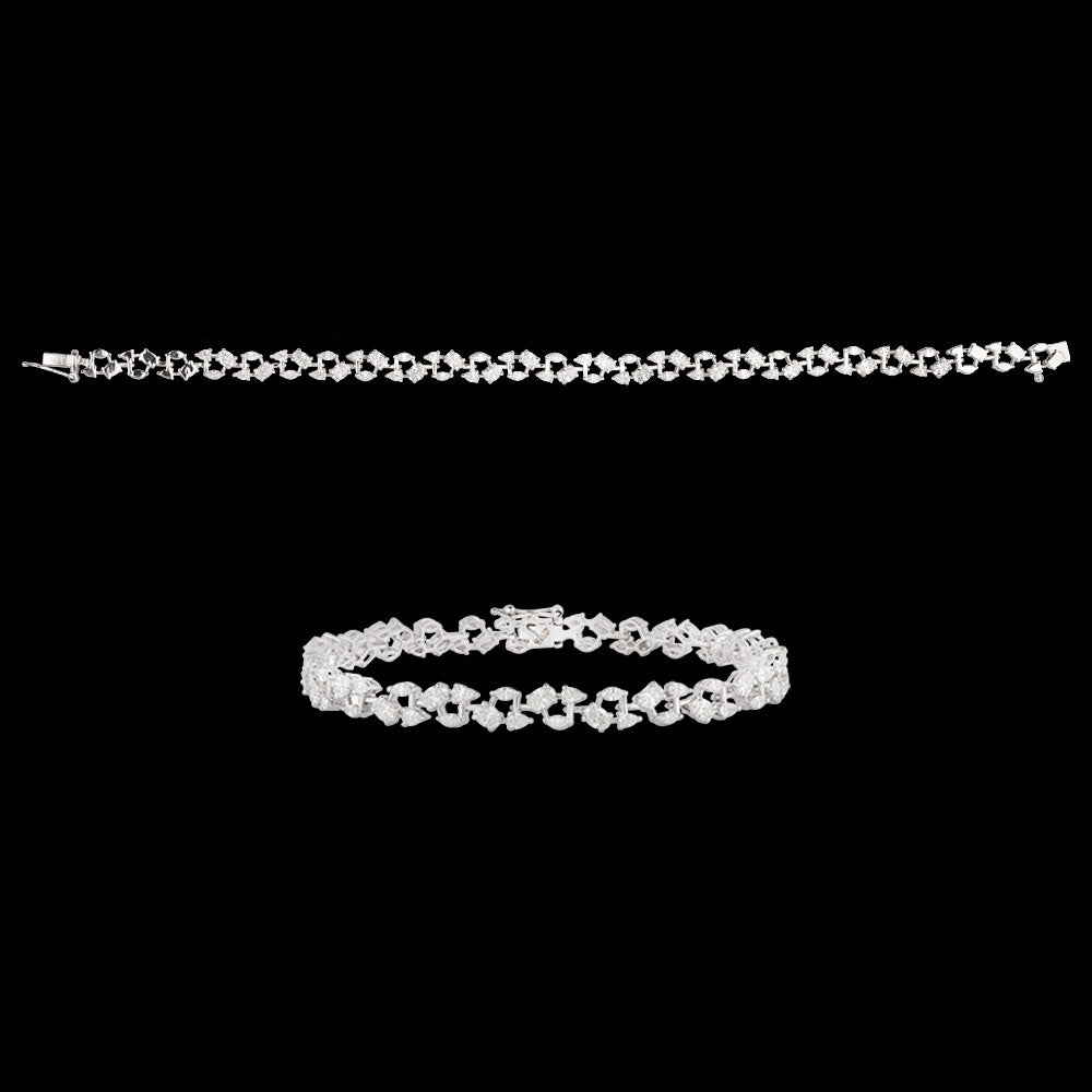 18K White Gold Diamond Bracelet - 2.58ct VVS-EF