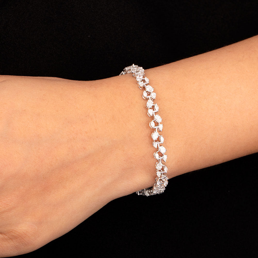 18K White Gold Diamond Bracelet - 2.58ct VVS-EF