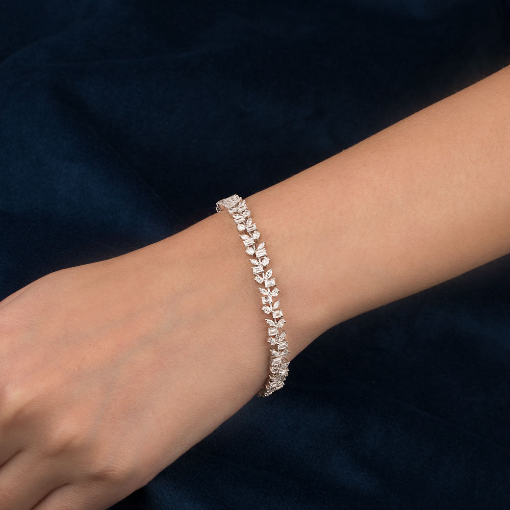 18K White Gold Diamond Bracelet - 3.084ct VVS-EF