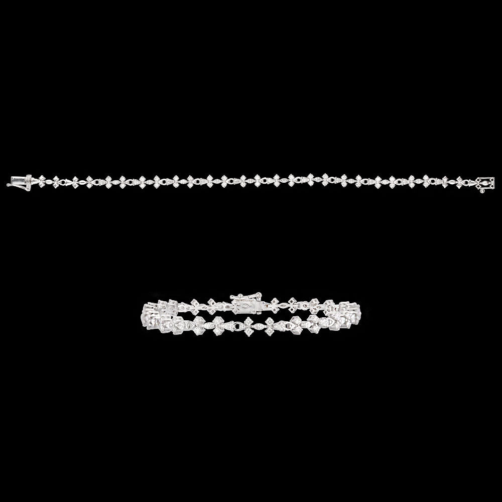 18K White Gold Diamond Bracelet - 1.395ct VVS-VS-EF