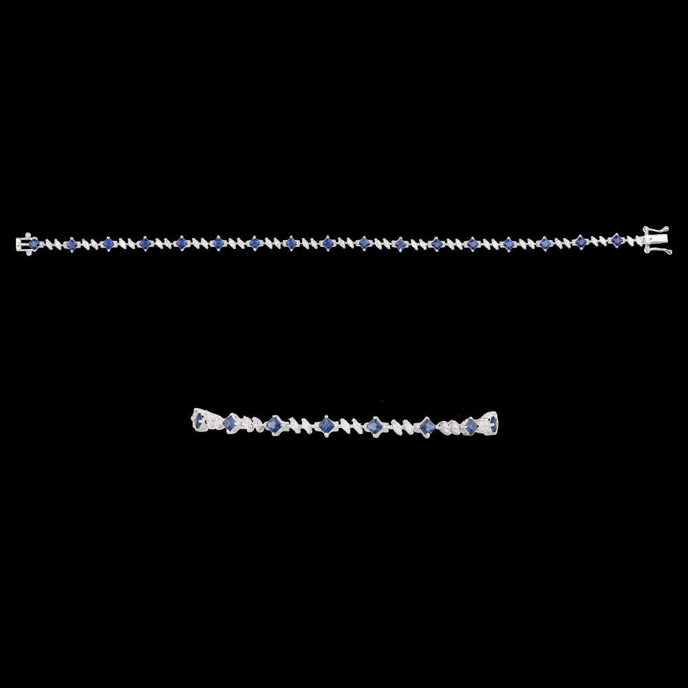 18K White Gold Diamond Bracelet - 0.68ct VVS-EF with Colour Stones
