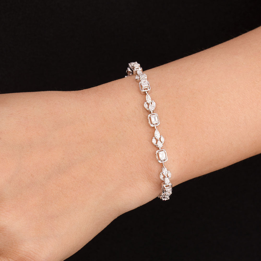 18K White Gold Diamond Bracelet - 1.7ct VVS-EF