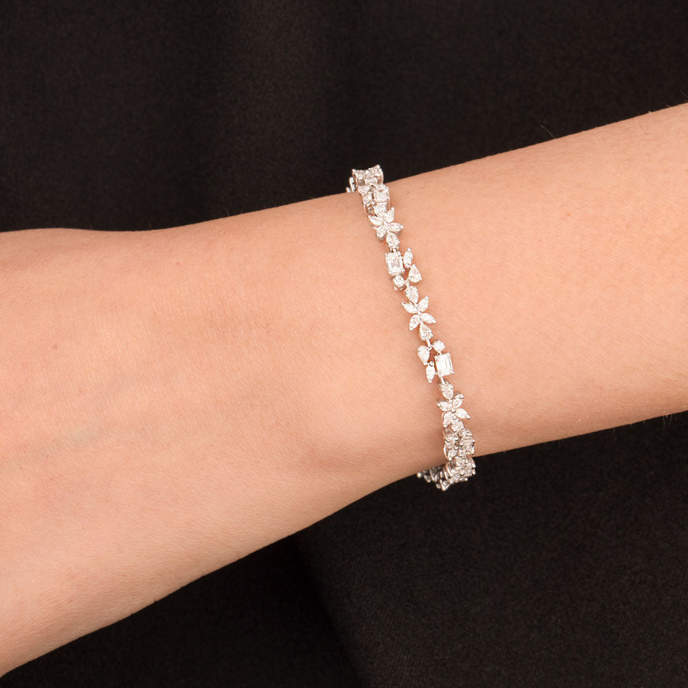 18K White Gold Diamond Bracelet - 2.43ct VVS-EF