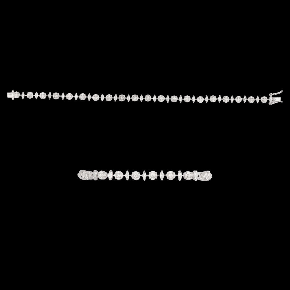 18K White Gold Diamond Bracelet - 3.37ct VVS-VS-EF