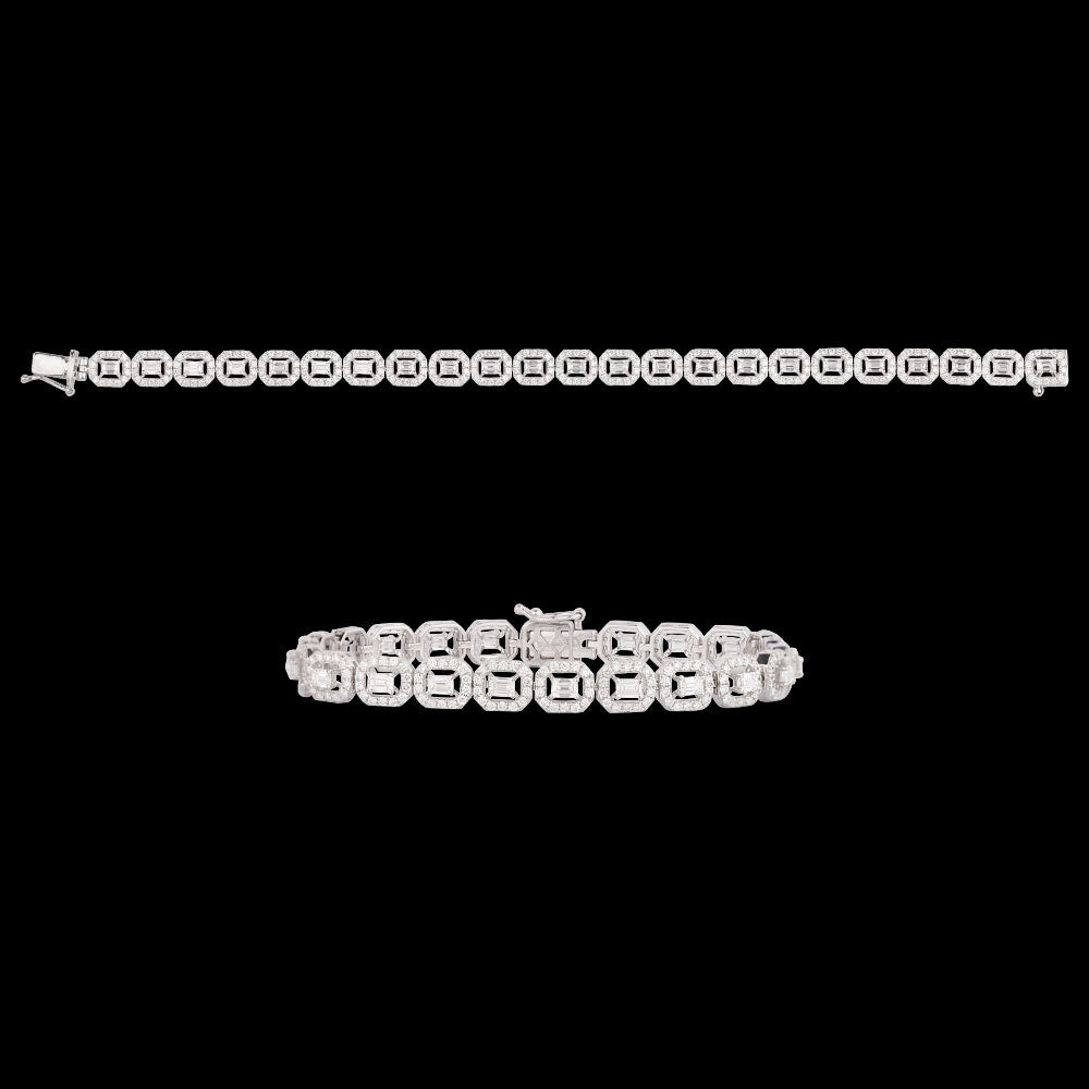 18K White Gold Diamond Bracelet - 4.05ct VVS-FG