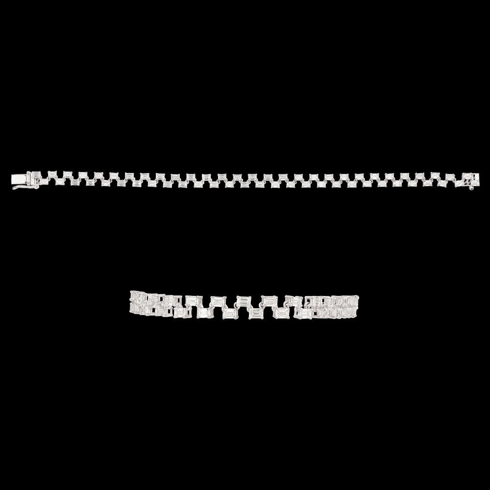 18K White Gold Diamond Bracelet - 5.15ct VVS-FG