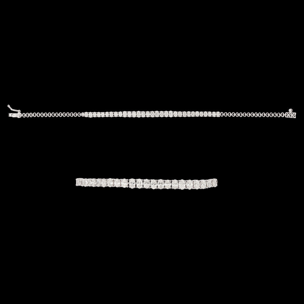 18K White Gold Diamond Bracelet - 3.09ct VVS-FG