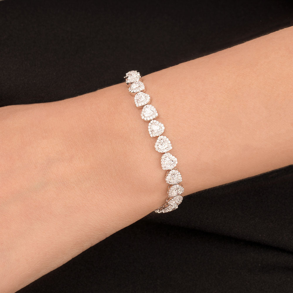 18K White Gold Diamond Bracelet - 5.53ct VVS-VS-EF