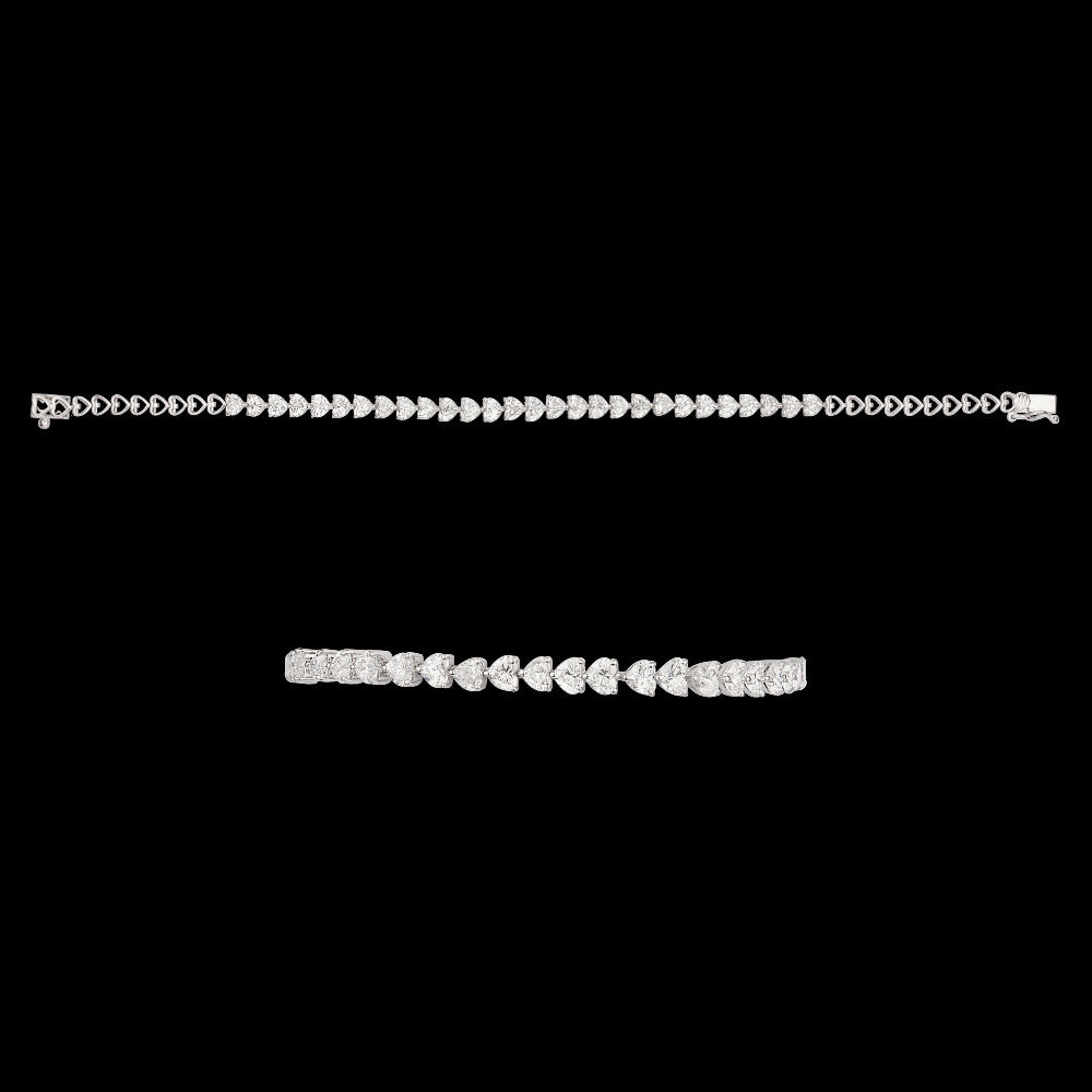 18K White Gold Diamond Bracelet - 4.11ct VVS-VS-EF