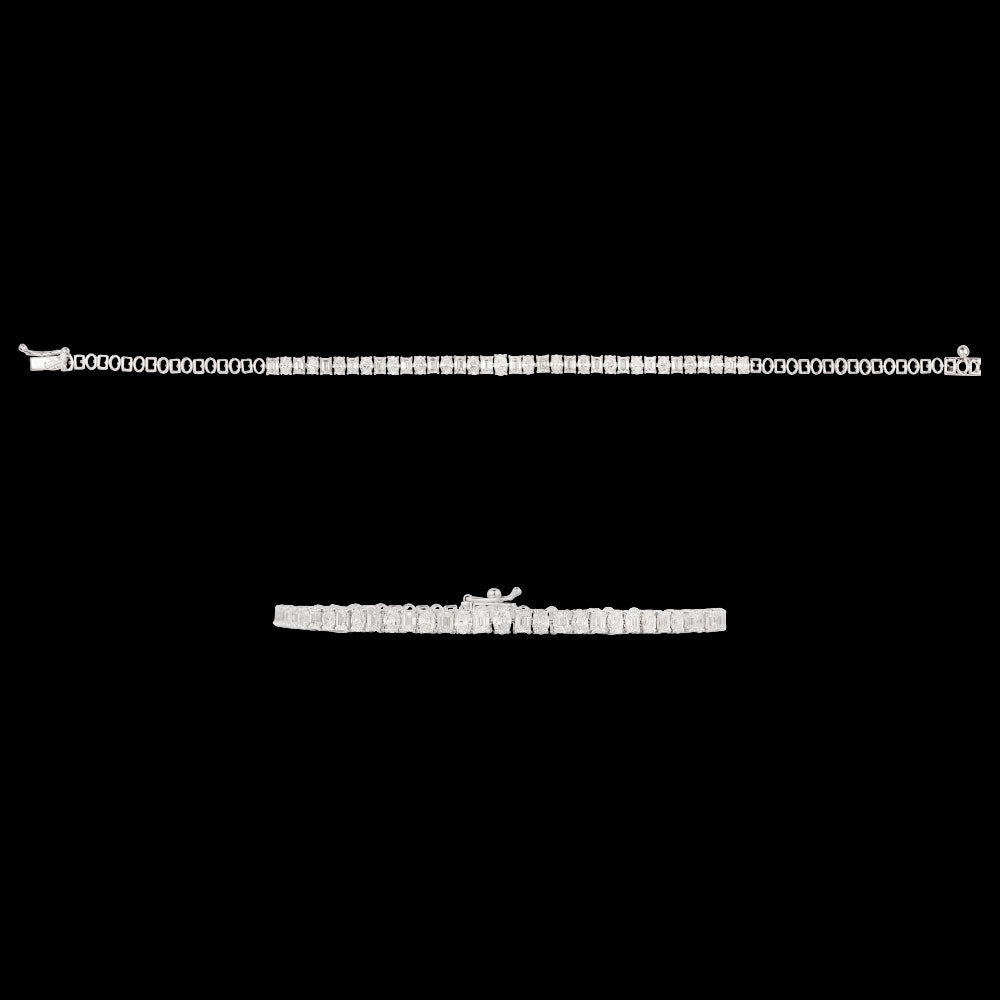 18K White Gold Diamond Bracelet - 3.21ct VVS-EF