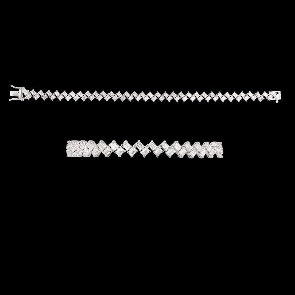 18K White Gold Diamond Bracelet - 7.02ct VVS-EF