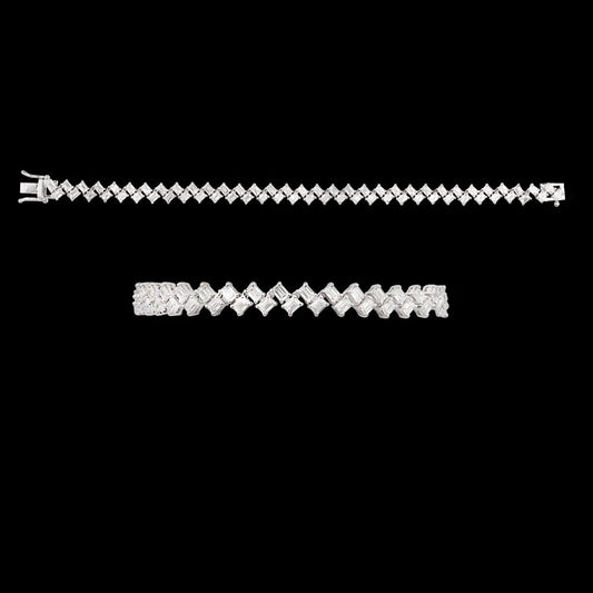 18K White Gold Diamond Bracelet - 7.02ct VVS-EF