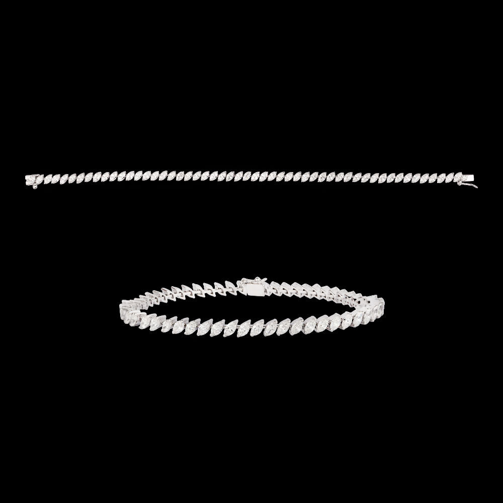 18K White Gold Diamond Bracelet - 4.29ct VVS-VS-EF