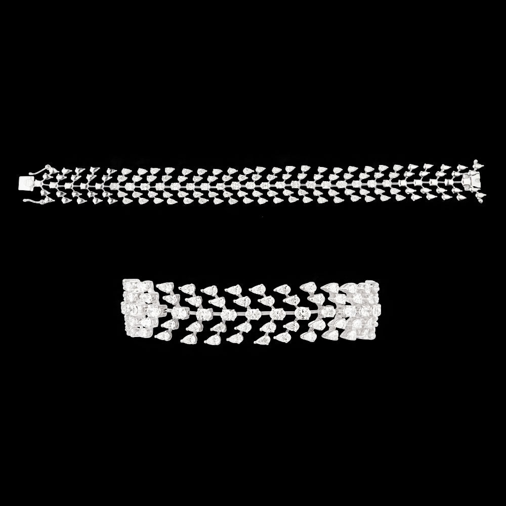 18K White Gold Diamond Bracelet - 6.134ct VVS-EF