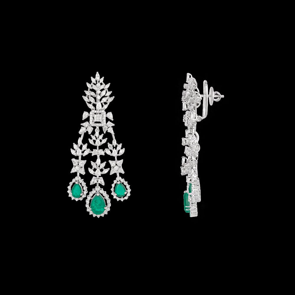 18K White Gold Diamond Jewellery - 6.207ct VVS-EF with Colour Stones
