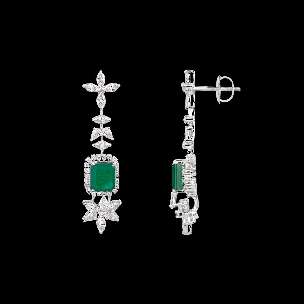 18K White Gold Diamond Jewellery - 3.143ct VVS-EF with Colour Stones