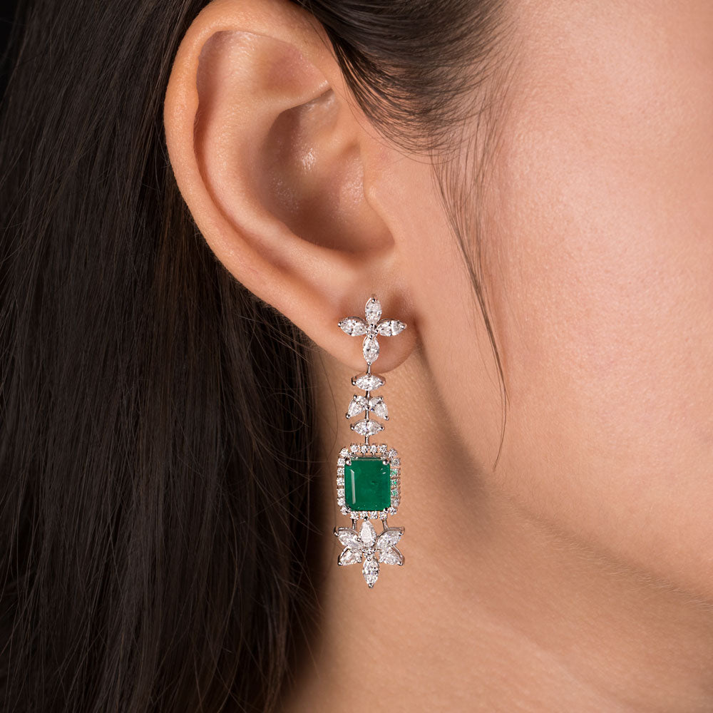 18K White Gold Diamond Jewellery - 3.143ct VVS-EF with Colour Stones