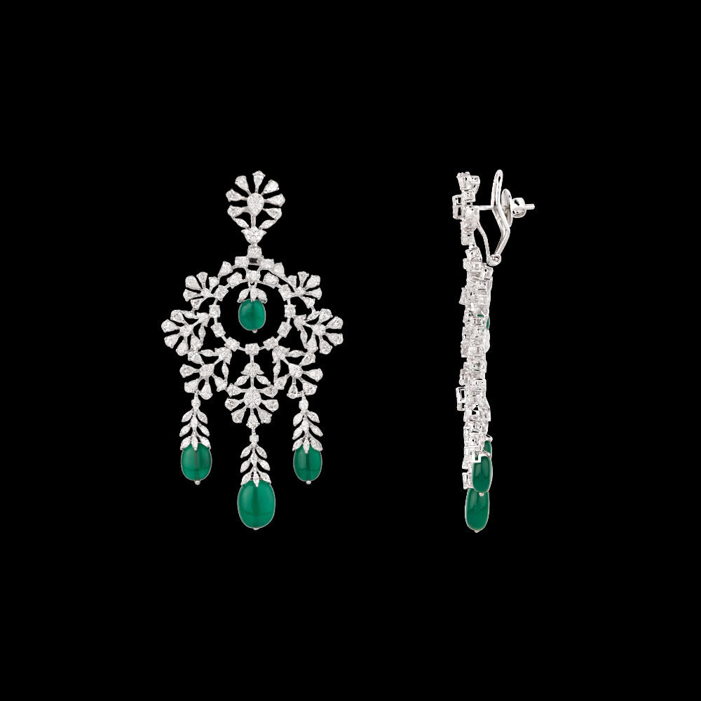 18K White Gold Diamond Jewellery - 12.003ct VVS-EF with Colour Stones
