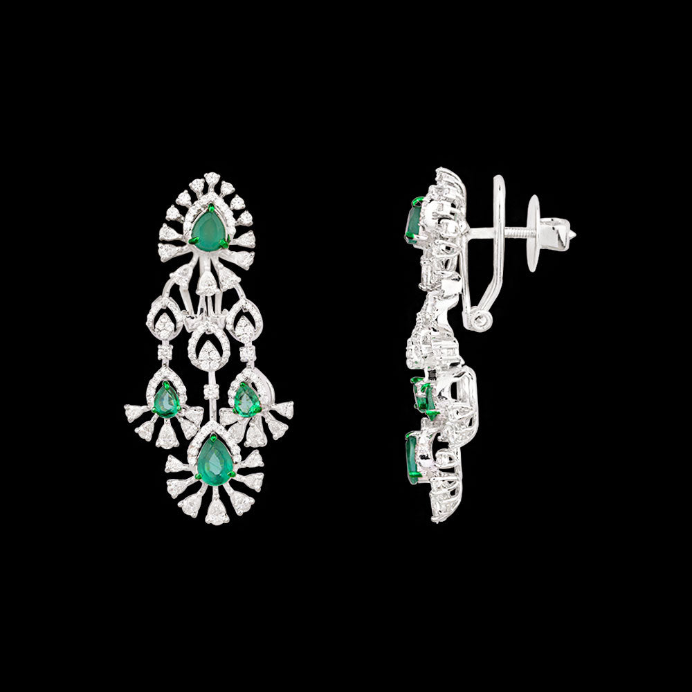 18K White Gold Diamond Jewellery - 2.202ct VVS-EF with Colour Stones