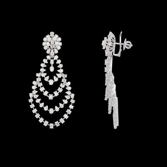 18K White Gold Diamond Earrings - 14.12ct VVS-EF