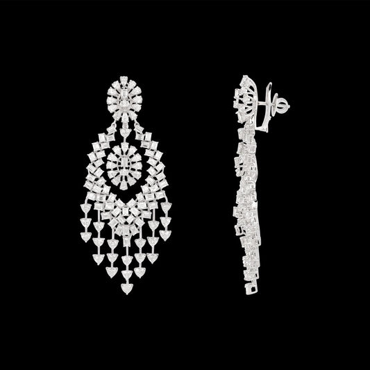 18K White Gold Diamond Earrings - 22.21ct VVS-EF