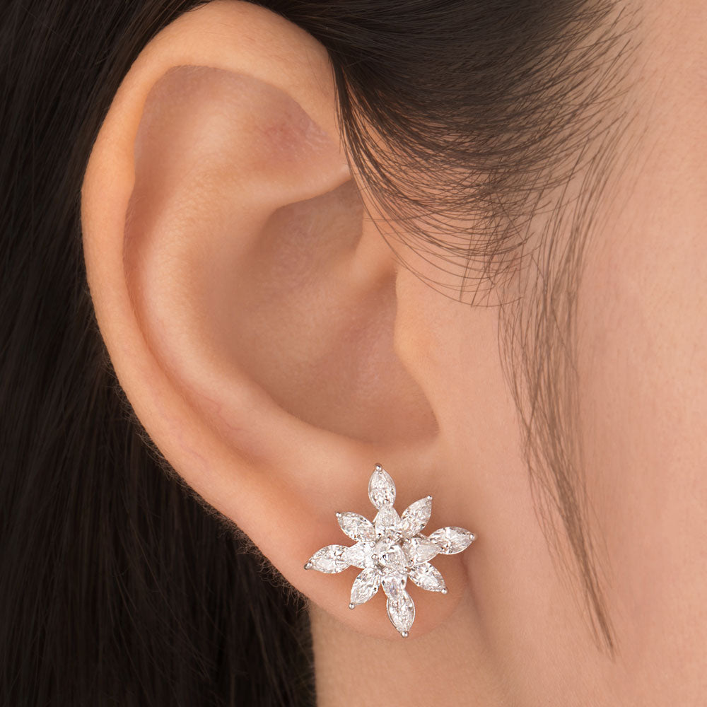 18K White Gold Diamond Earrings - 2.27ct VVS-EF