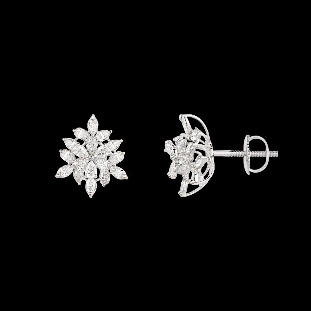 18K White Gold Diamond Earrings - 2.73ct VVS-EF