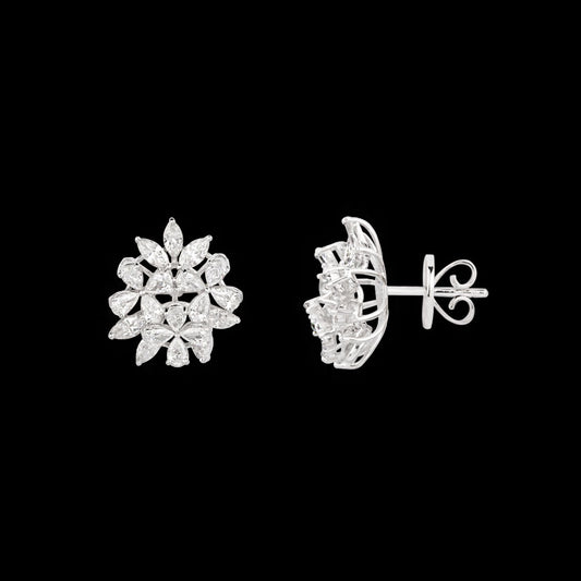 18K White Gold Diamond Earrings - 3.06ct VVS-EF