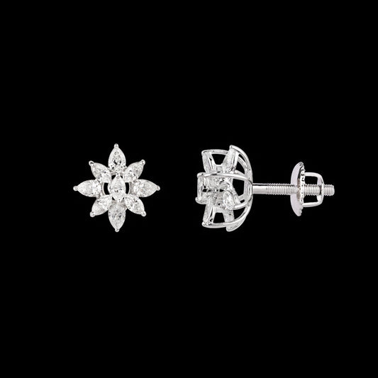 18K White Gold Diamond Earrings - 0.98ct VVS-EF