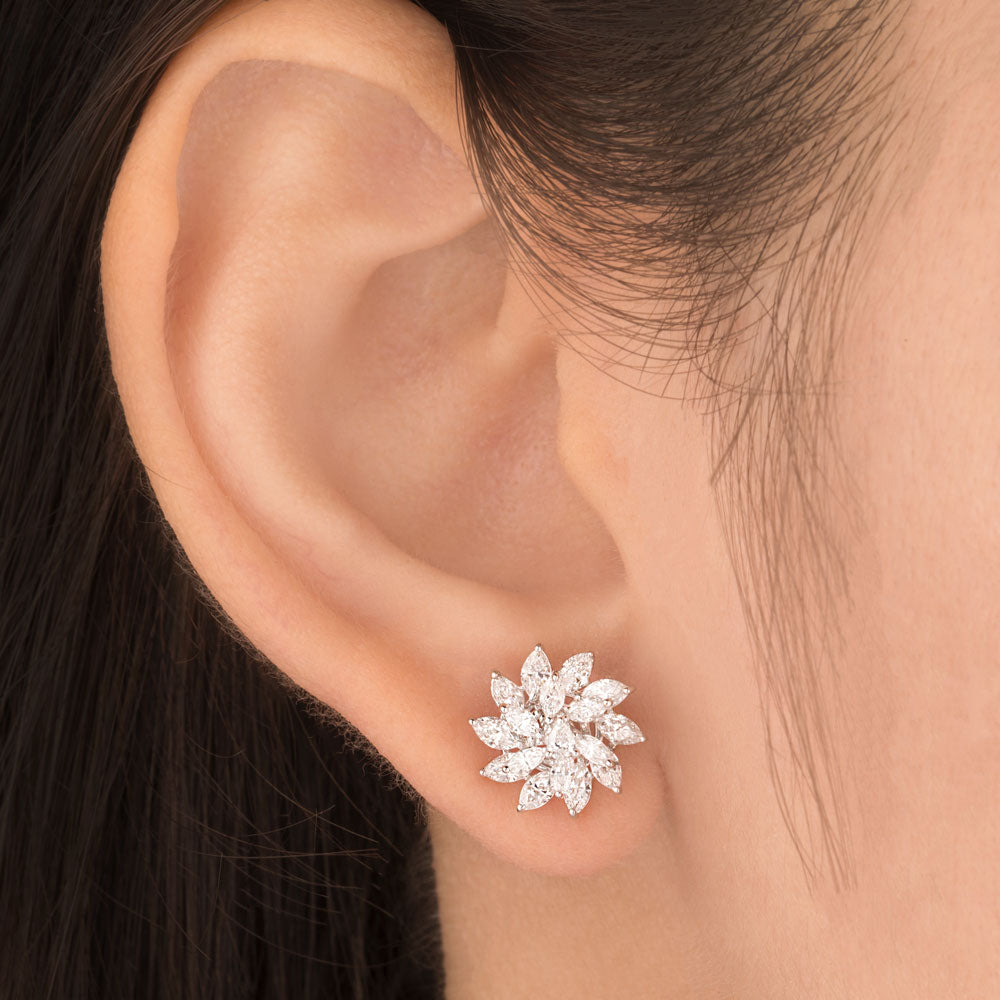18K White Gold Diamond Earrings - 1.29ct VVS-EF