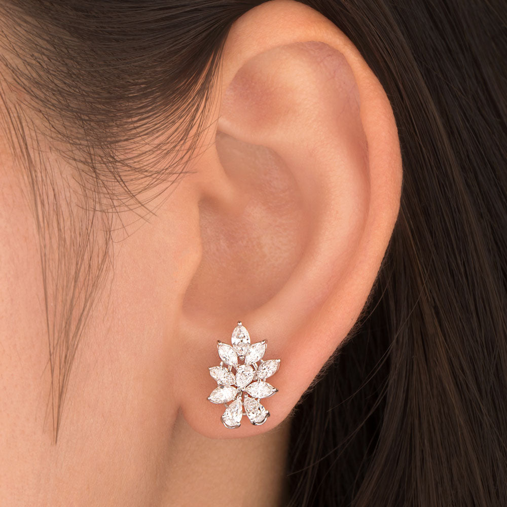 18K White Gold Diamond Earrings - 1.64ct VVS-EF
