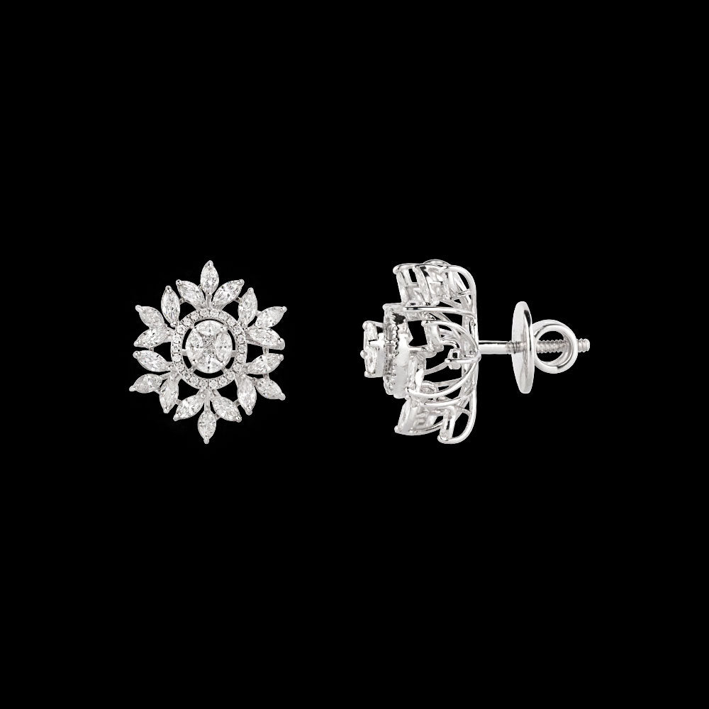 18K White Gold Diamond Earrings - 2.28ct VVS-EF