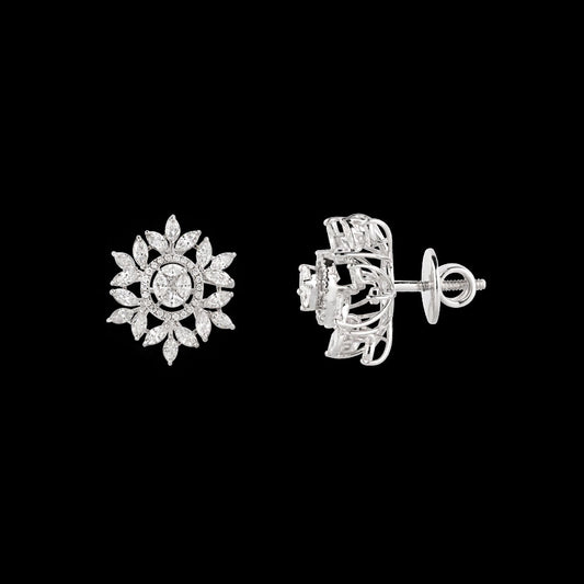 18K White Gold Diamond Earrings - 2.28ct VVS-EF