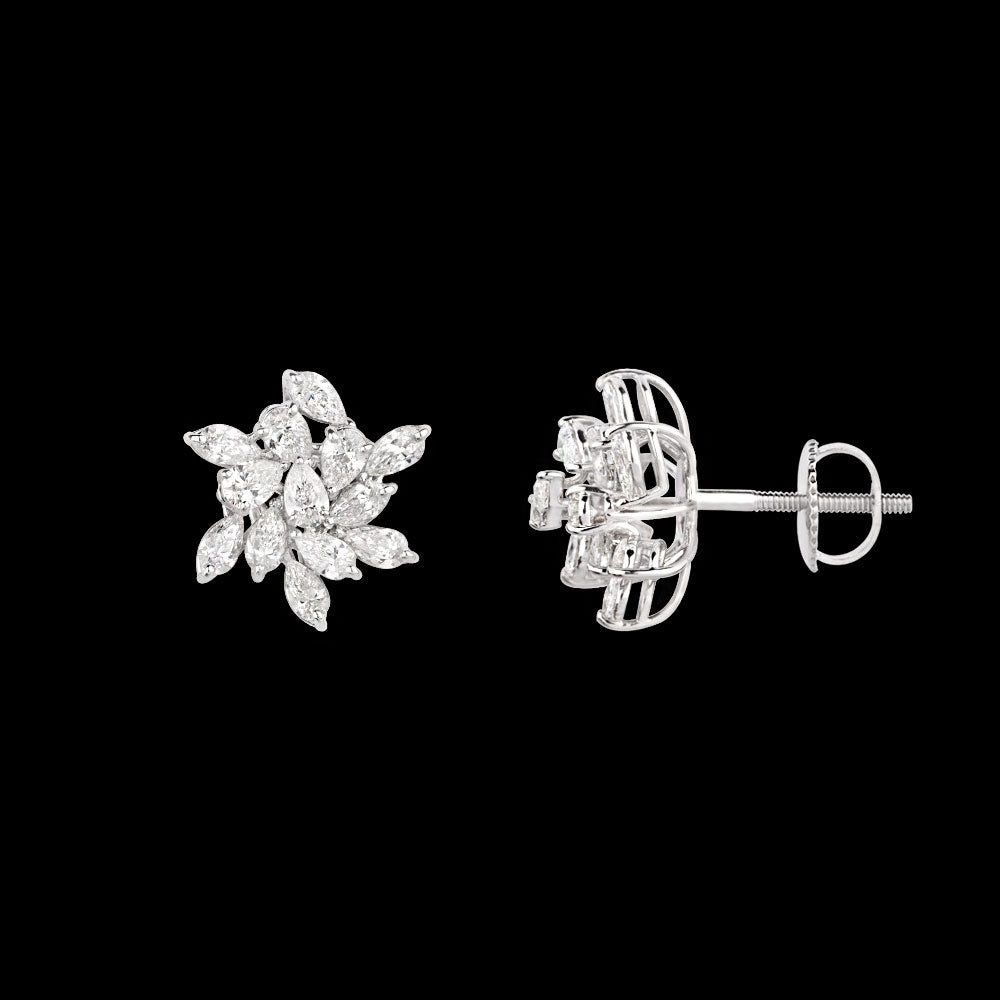 18K White Gold Diamond Earrings - 2.11ct VVS-VS-EF