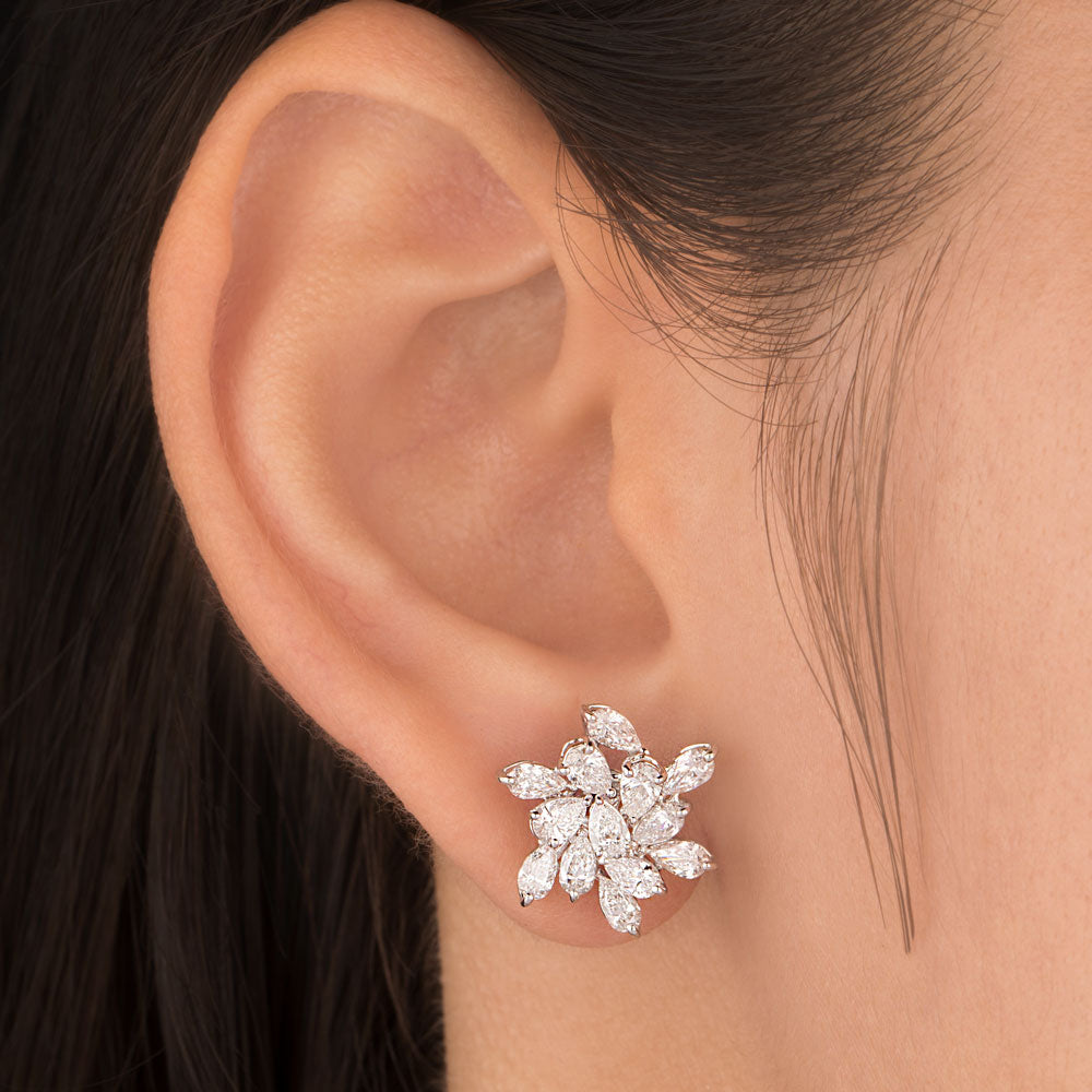 18K White Gold Diamond Earrings - 2.11ct VVS-VS-EF