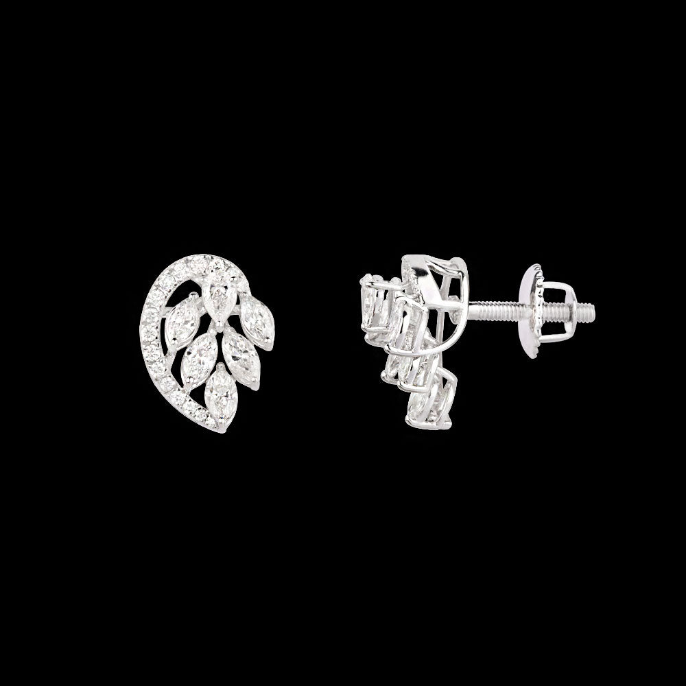 18K White Gold Diamond Earrings - 0.97ct VVS-VS-EF