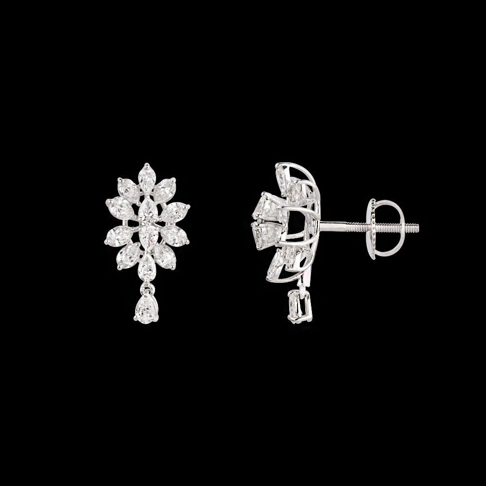 18K White Gold Diamond Earrings - 1.99ct VVS-EF