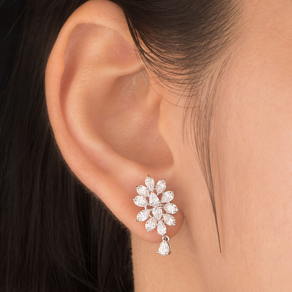 18K White Gold Diamond Earrings - 1.99ct VVS-EF