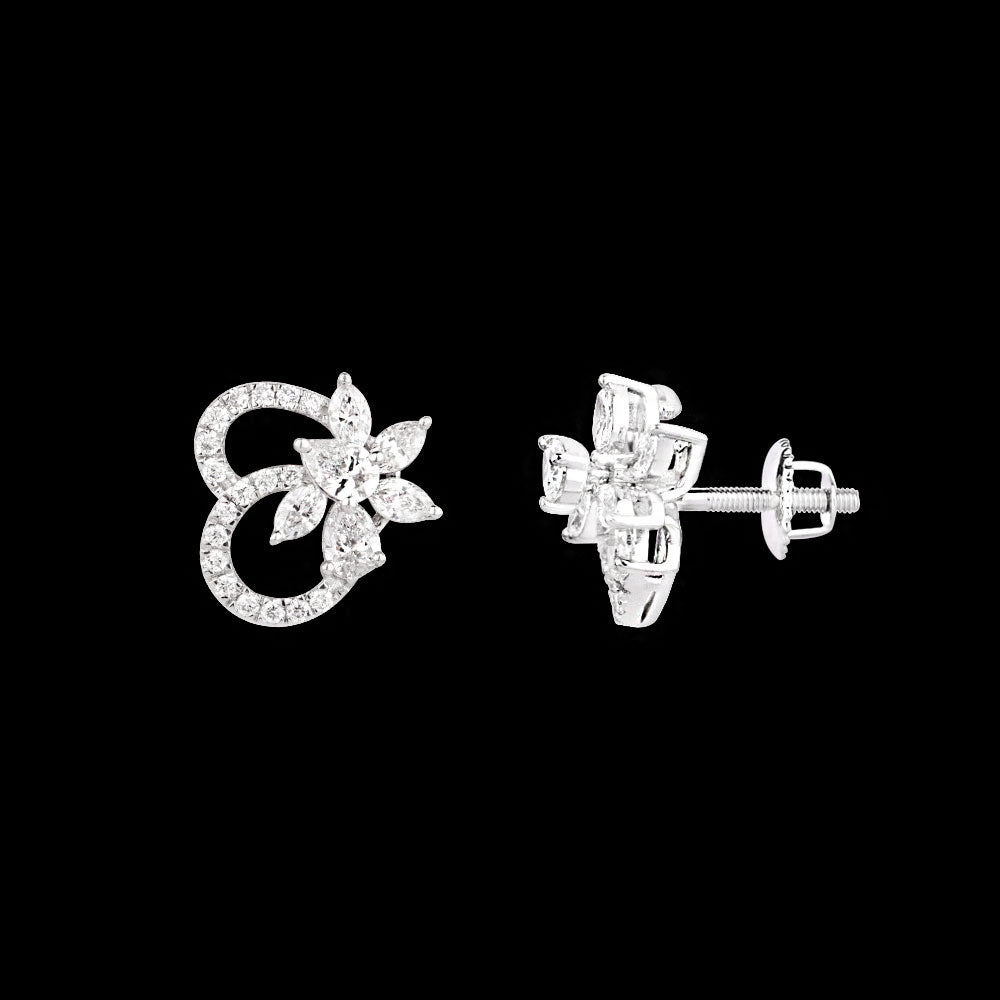18K White Gold Diamond Earrings - 0.65ct VVS-EF