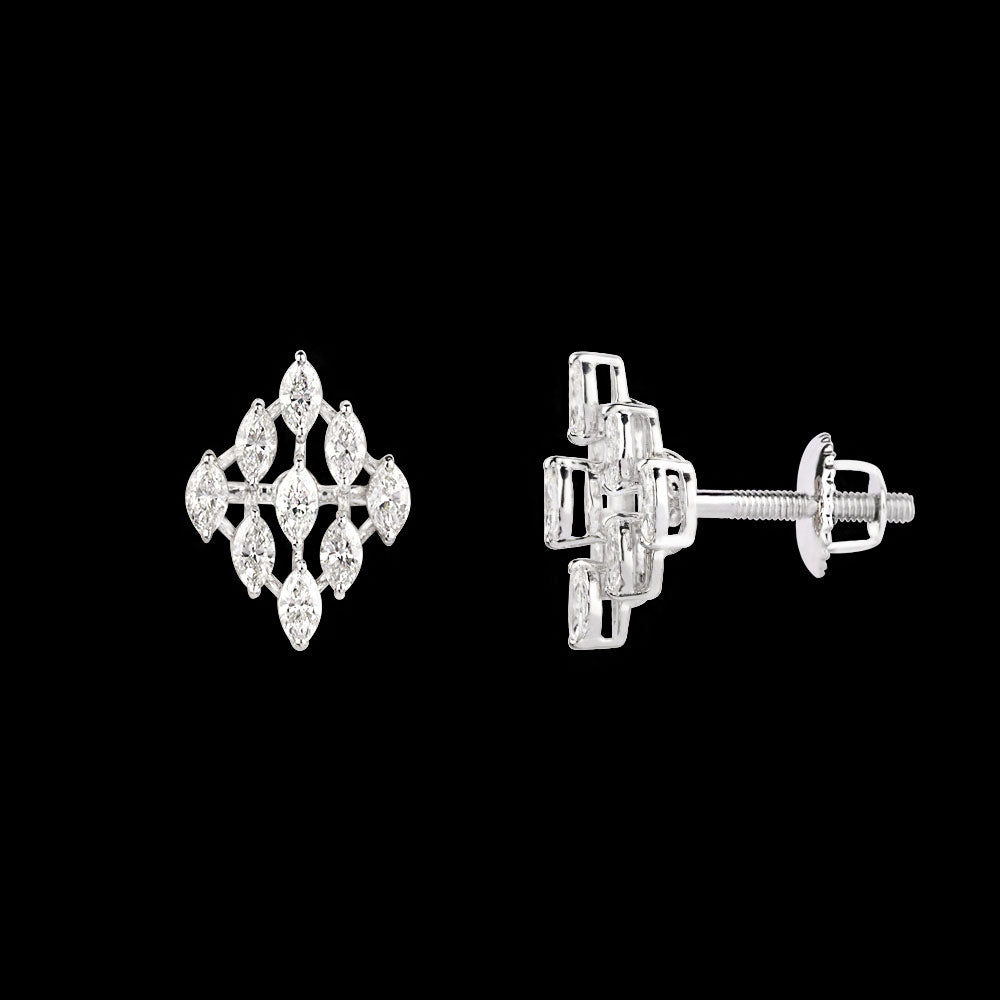 18K White Gold Diamond Earrings - 0.84ct VVS-EF