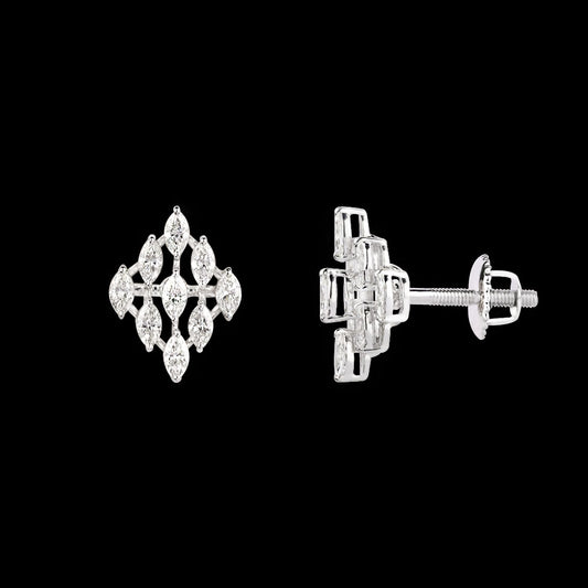 18K White Gold Diamond Earrings - 0.84ct VVS-EF