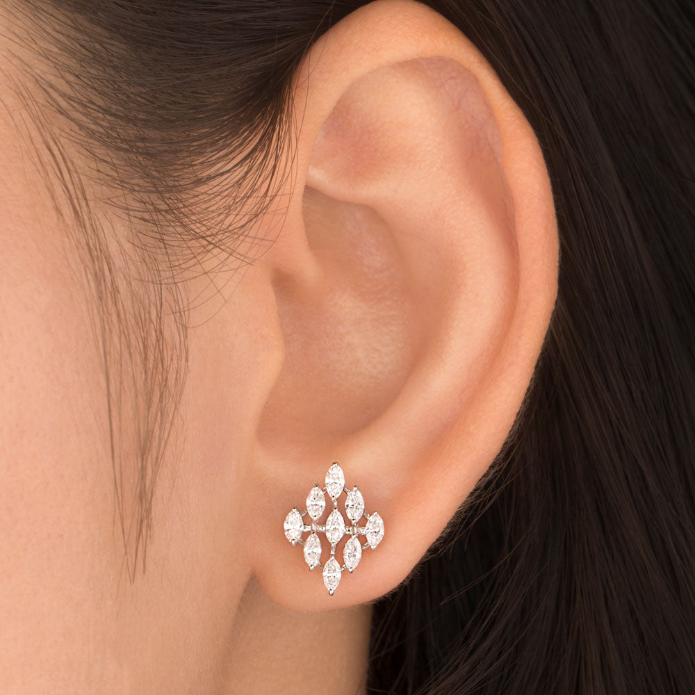 18K White Gold Diamond Earrings - 0.84ct VVS-EF