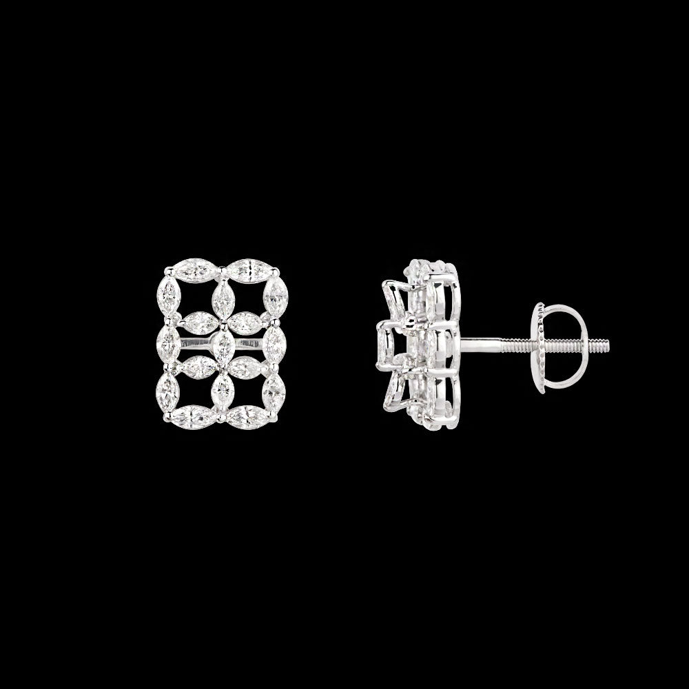 18K White Gold Diamond Earrings - 1.36ct VVS-EF