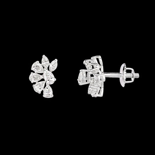 18K White Gold Diamond Earrings - 0.89ct VVS-EF